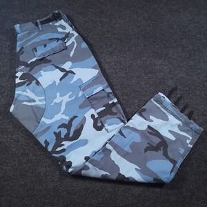 Rothco BDU Military Cargo Pants Mens Size Large 36x31 Blue Camouflage Adjustable